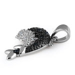 Sterling Silver 2 Dolphins CZ Pendant