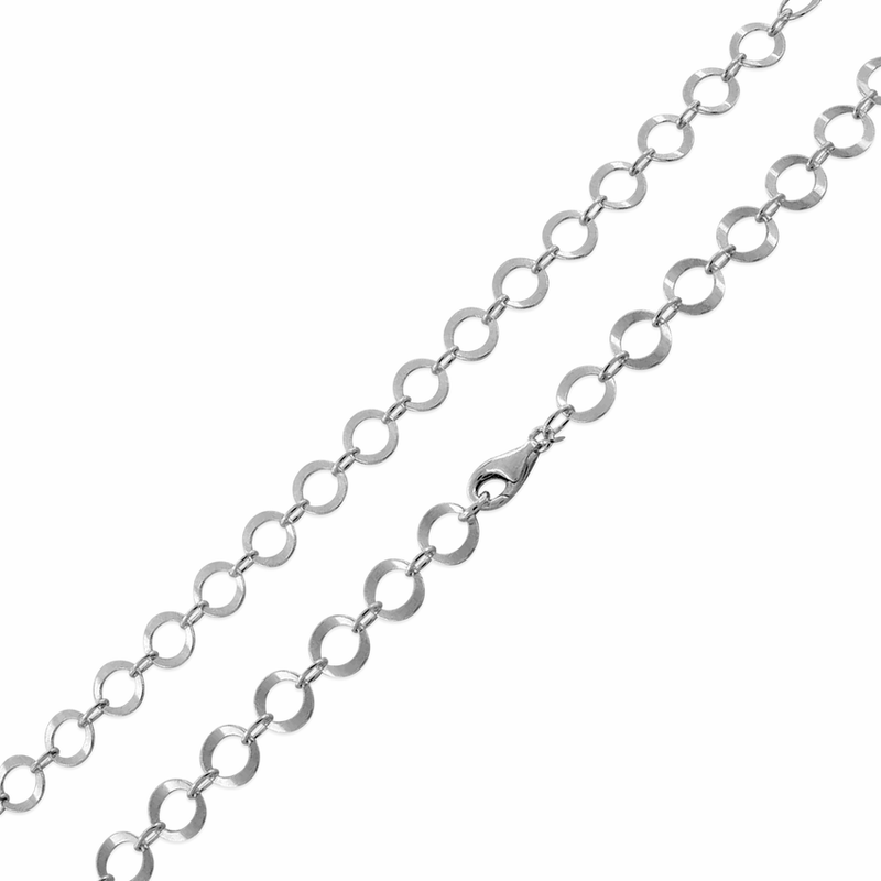 Sterling Silver 22" Round Squash Chain Necklace 9.5mm