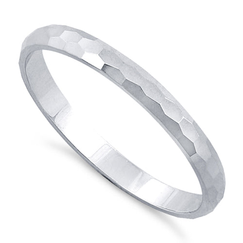 Sterling Silver 2MM Hammered Ring