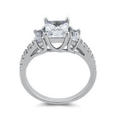 Sterling Silver 3 Stone CZ Engagement Ring
