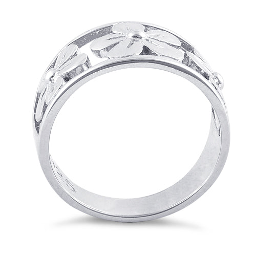 Sterling Silver 3 Flower Ring