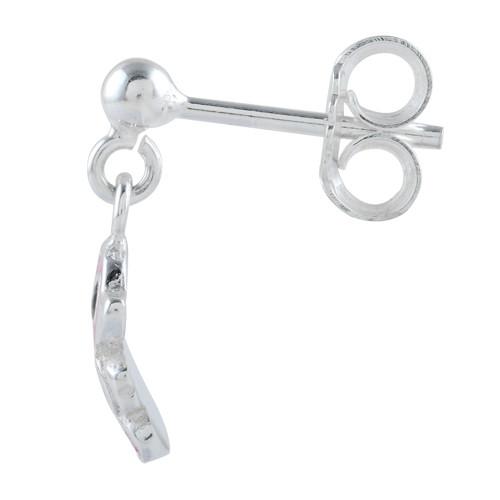 Sterling Silver 3 Multi Color Enamel Ducks Earrings