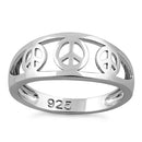 Sterling Silver Peace Sign Ring