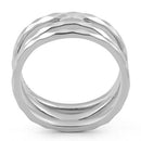 Sterling Silver 3 Wavy Hammered Ring