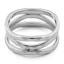 Sterling Silver 3 Wavy Hammered Ring