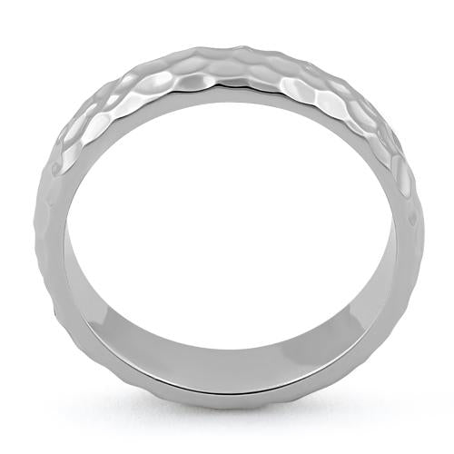 Sterling Silver 4.7mm Hammered Ring