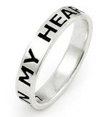 Sterling Silver 4mm Forever In My Heart Ring