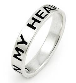 Sterling Silver 4mm Forever In My Heart Ring