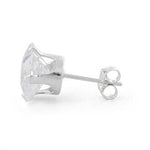 Sterling Silver 7mm Princess Cut CZ Stud Earrings Square