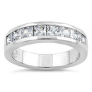 Sterling Silver 8 Square CZ Ring