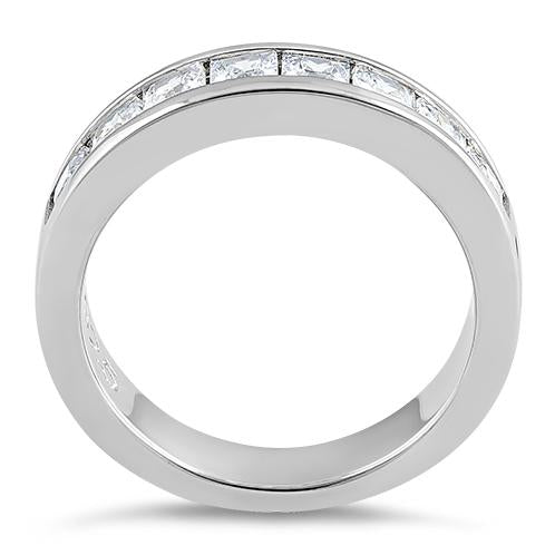 Sterling Silver 8 Square CZ Ring