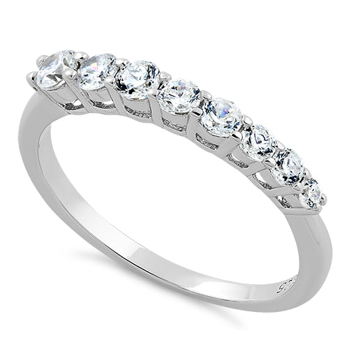Sterling Silver 8 Straight CZ Ring