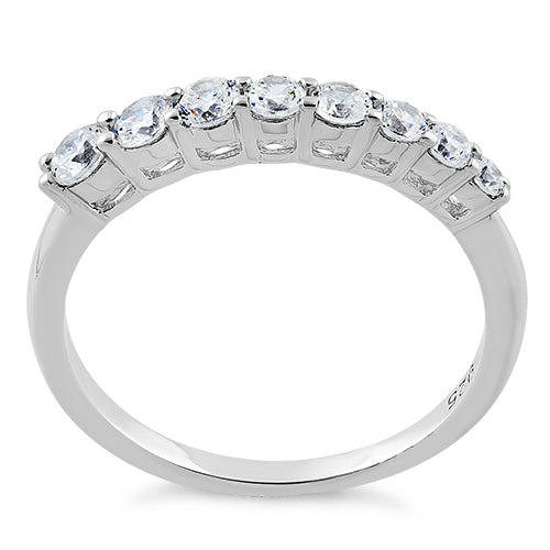 Sterling Silver 8 Straight CZ Ring