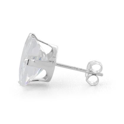 Sterling Silver 9mm Princess Cut CZ Stud Earrings Square