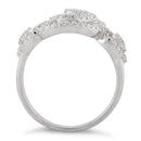 Sterling Silver Abstract Circles Pave CZ Ring