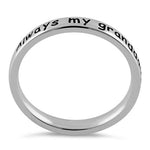 Sterling Silver "Always my granddaughter, forever my friend" Ring
