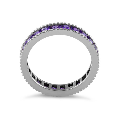 Sterling Silver Amethyst Eternity Band Ring