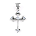 Sterling Silver Antique Cross CZ Pendant