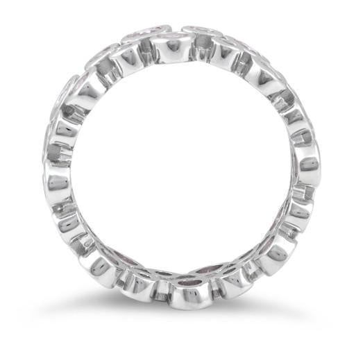 Sterling Silver Eternity Bubbles Blue Spinel CZ Ring