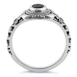 Sterling Silver Austere Oval Black CZ Ring