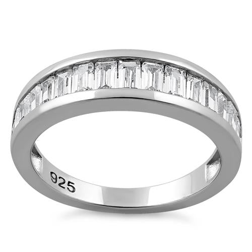 Sterling Silver Baguette Channel CZ Ring