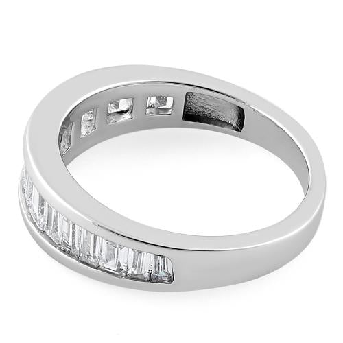 Sterling Silver Baguette Channel CZ Ring