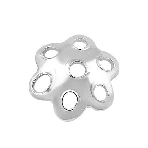 Sterling Silver Bead Cap Perforated Flower 6mm - PACK OF 25