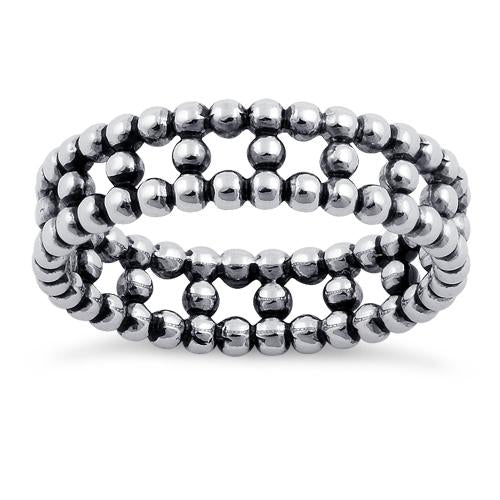 Sterling Silver Bead Eternity Ring