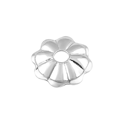 Sterling Silver Bead Flower Cap 4mm - PACK OF 12