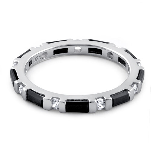 Sterling Silver Black CZ Eternity Ring