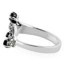 Sterling Silver Black Onyx Marcasite Ring