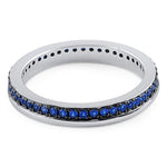 Sterling Silver Blue CZ Eternity Band