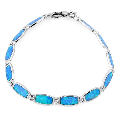 Blue opal bracelet sterling silver on sale