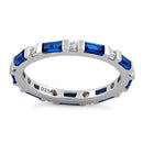 Sterling Silver Blue CZ Eternity Ring