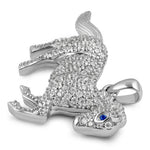 Sterling Silver Blue Sapphire Eyed Horse CZ Pendant