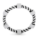Sterling Silver Box & Rope Stackable Ring