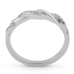 Sterling Silver Braided CZ Ring