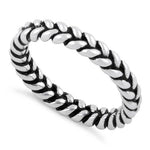 Sterling Silver Braided Stackable Ring