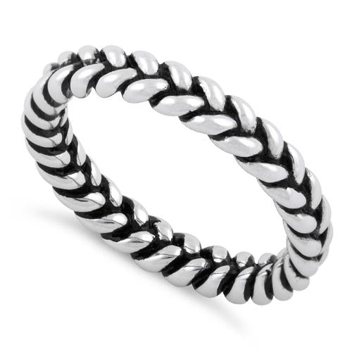 Sterling Silver Braided Stackable Ring