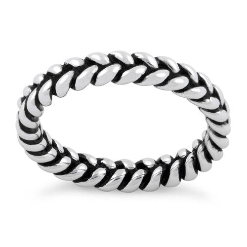Sterling Silver Braided Stackable Ring