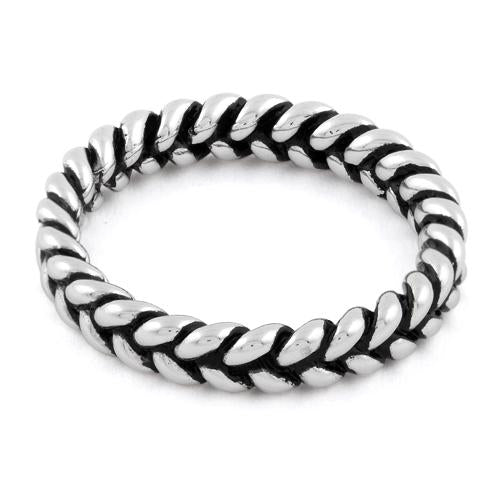 Sterling Silver Braided Stackable Ring