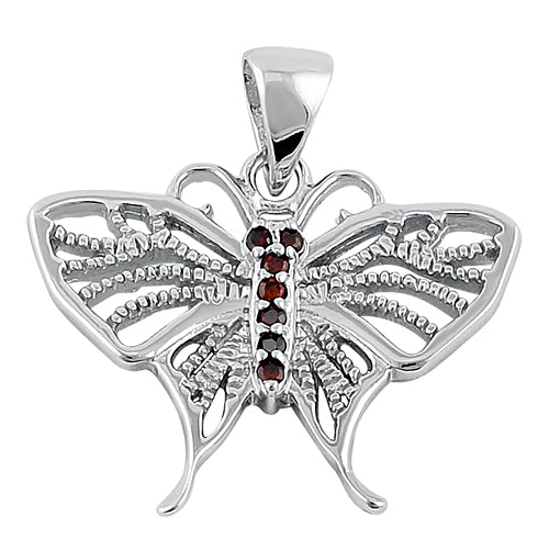 Sterling Silver Butterfly CZ Pendant