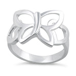 Sterling Silver Butterfly Heart Ring