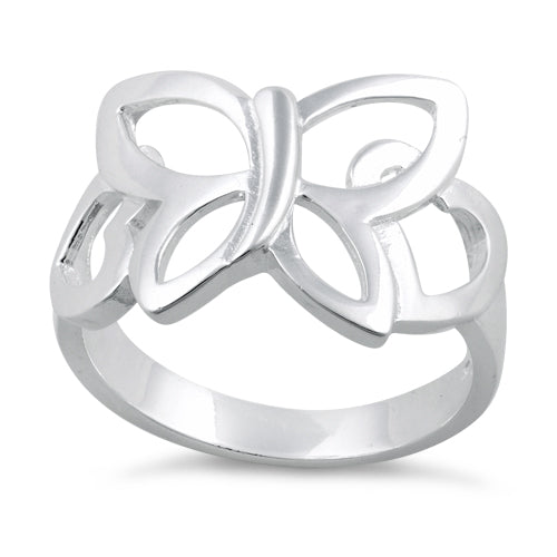 Sterling Silver Butterfly Heart Ring