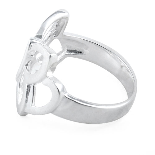 Sterling Silver Butterfly Heart Ring