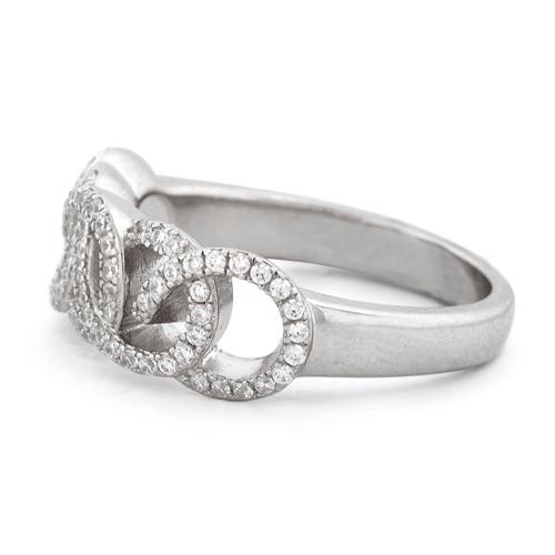 Sterling Silver C Pave CZ Ring