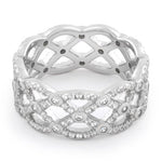 Sterling Silver Celtic Woven CZ Ring
