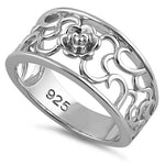 Sterling Silver Center Flower Ring