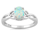 Sterling Silver White Lab-Opal Ring
