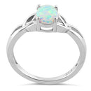 Sterling Silver White Lab-Opal Ring